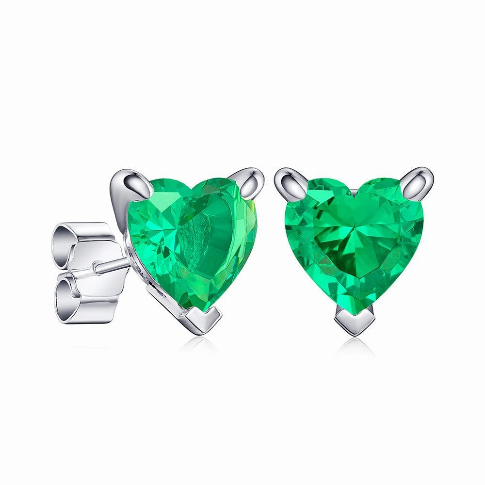 1 CT. Heart Shaped Birthstone Gemstone Stud Earrings Cocktail Hour