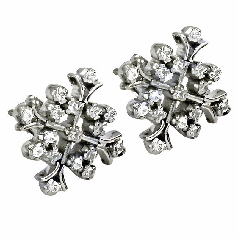 Night Jewelry Charming Cubic Zirconia Gemstone Sterling Silver Earrings - Glamorous & Classic CZ Earrings