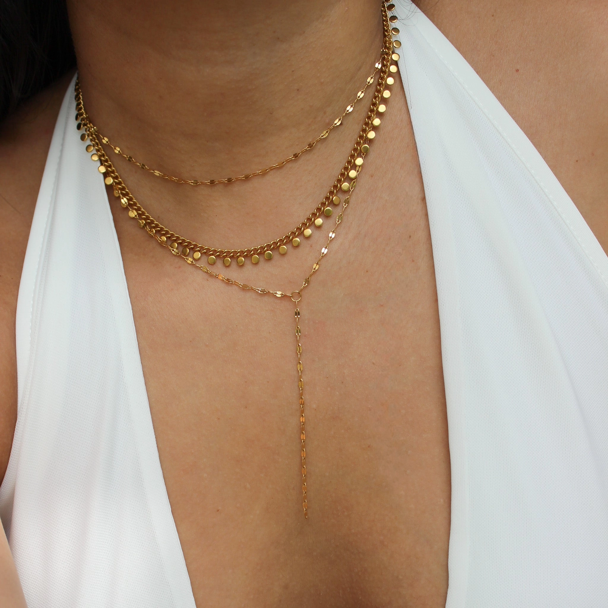 Double Strand Jewelry Birthday gift SUNSET COIN NECKLACE