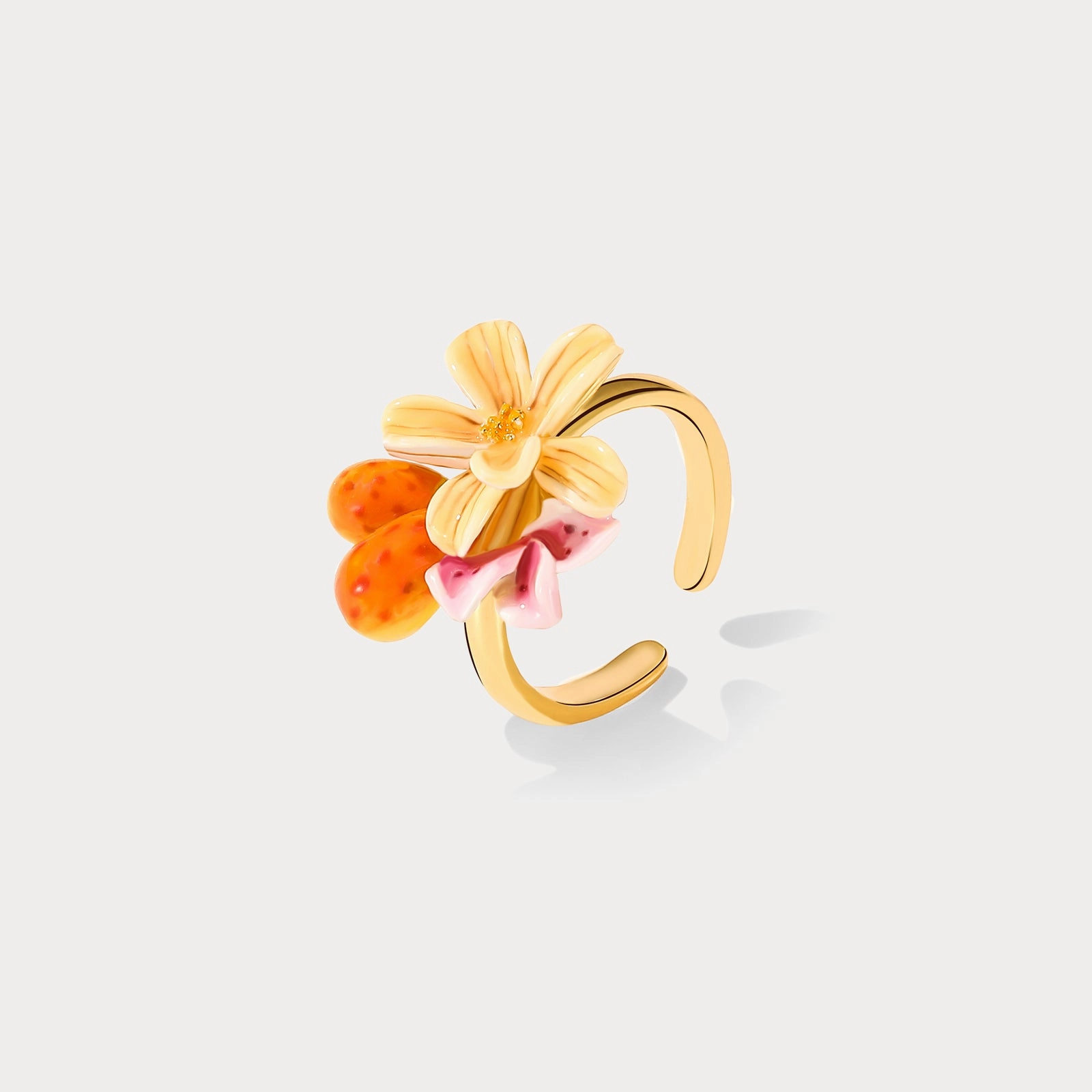 Distinct Highlight Sweet Pear Flower Ring