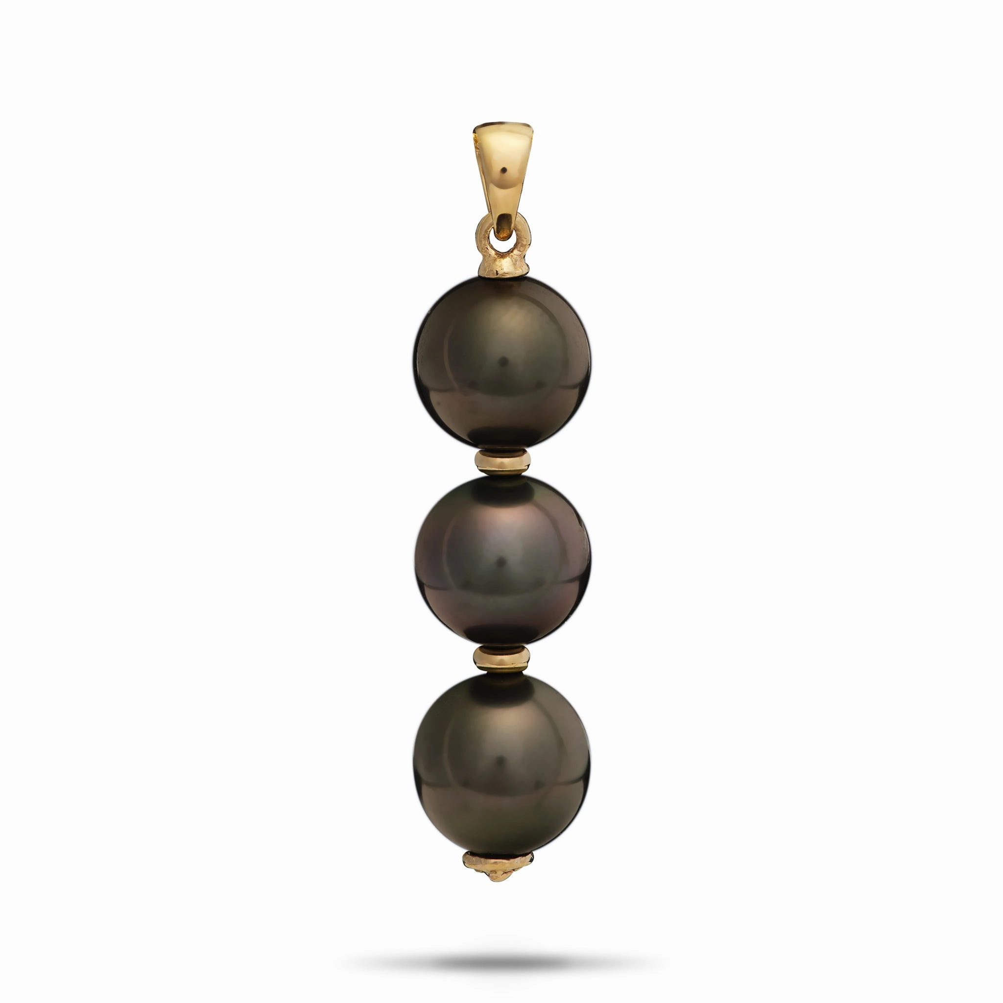 Stylish Finish Tahitian Black Pearl Pendant in Gold - 10-11mm