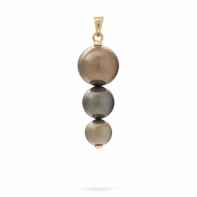 Tahitian Black Pearl Pendant in Gold - 8-13mm Modern Accent