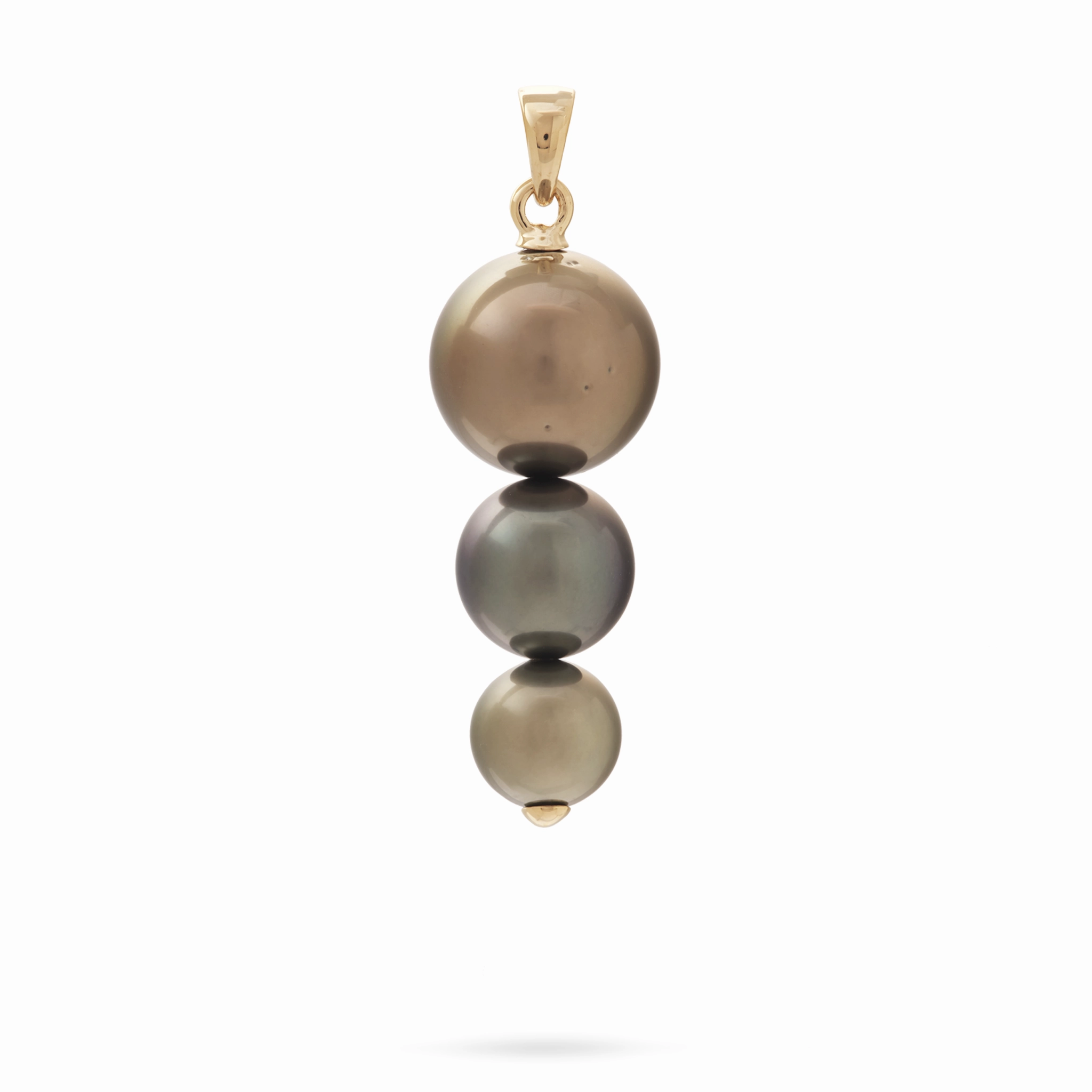 Tahitian Black Pearl Pendant in Gold - 8-13mm Modern Accent