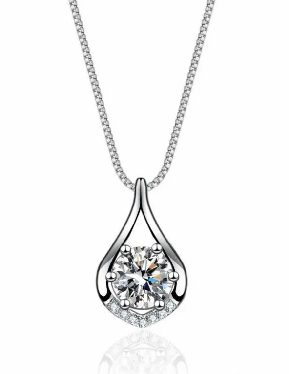 Teardrop Pendant Necklace | S925 | Moissanite For Belief