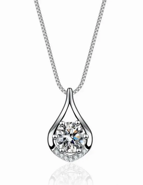 Teardrop Pendant Necklace | S925 | Moissanite Natural Flow