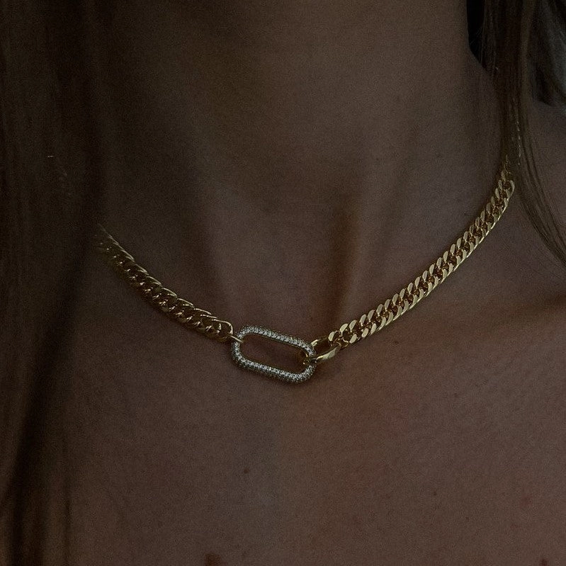 Beautiful Gift Thekla Curb Chain Necklace 18K Gold