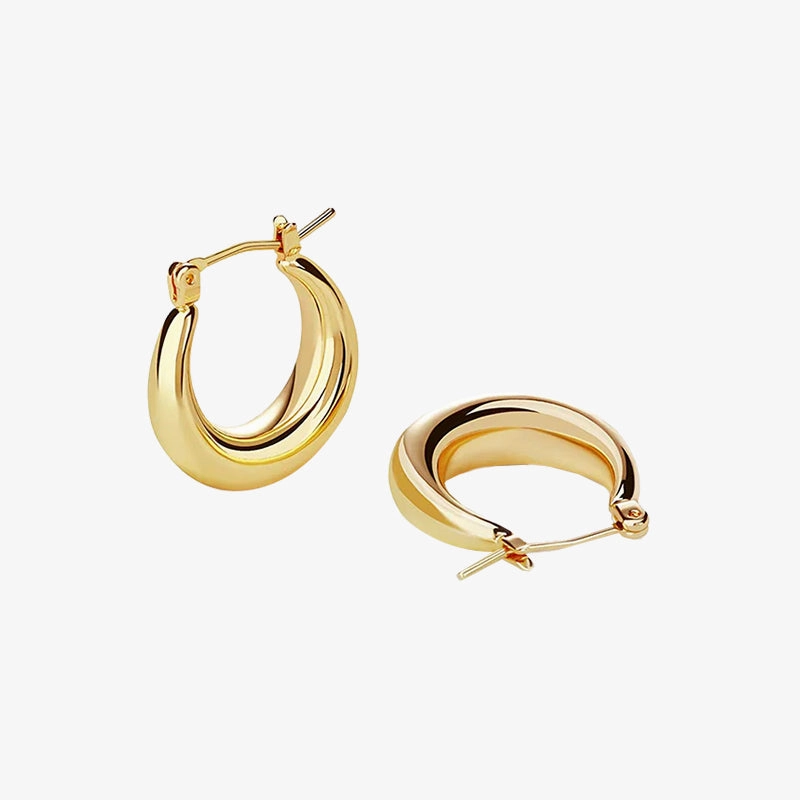 Modern Sparkle Thick Hoop Earrings For Women