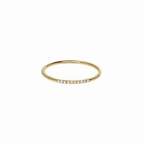 Bright Accent Thin Diamond & Gold Ring