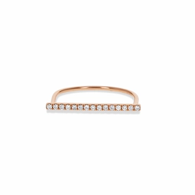 Seasonal Edge Evening Sparkle Thin Horizontal Diamond Bar Ring