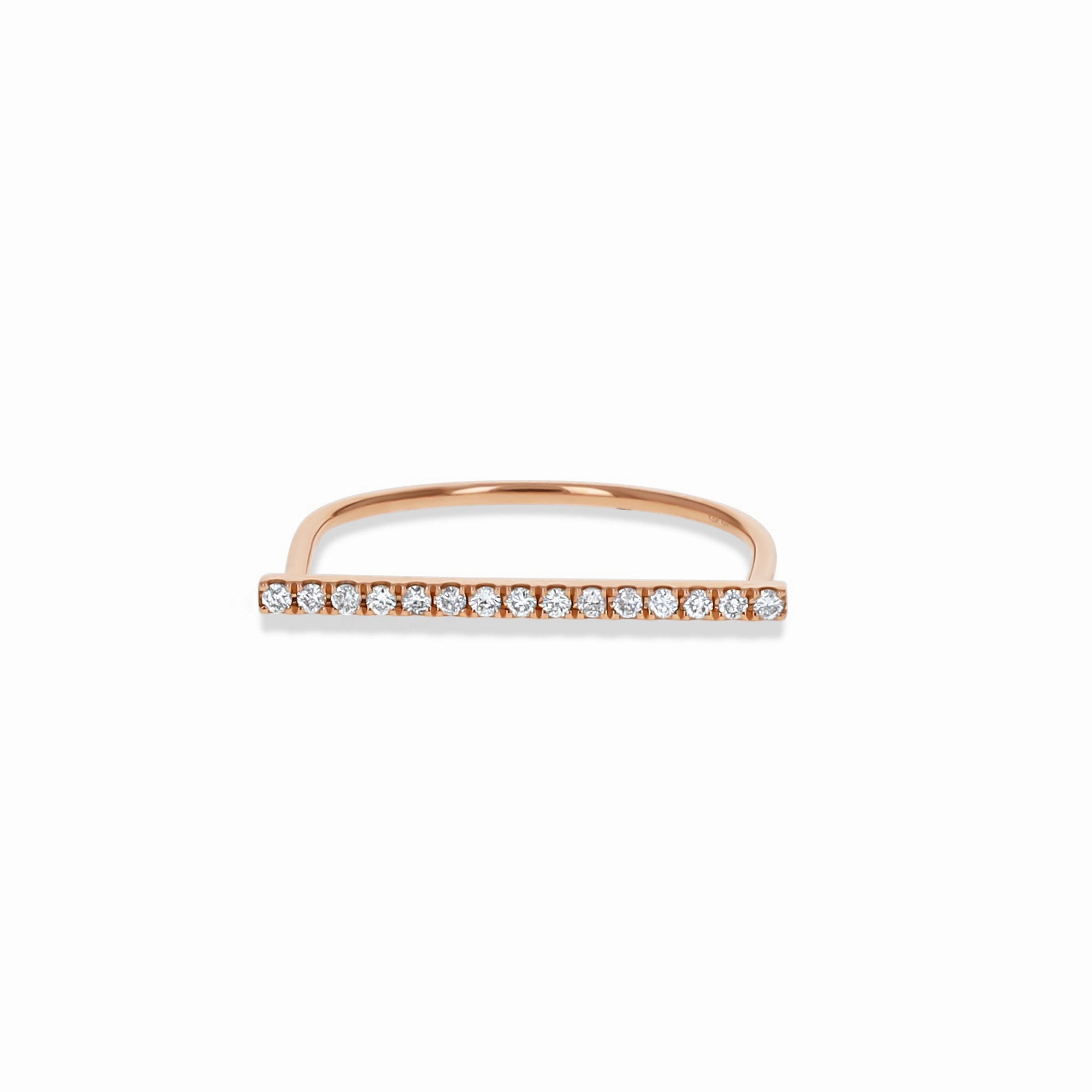 Seasonal Edge Evening Sparkle Thin Horizontal Diamond Bar Ring
