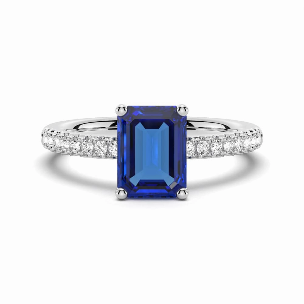 2 CT. Petite Trellis Lab Grown Sapphire Gemstone Ring Custom Accessories Stylish Shape