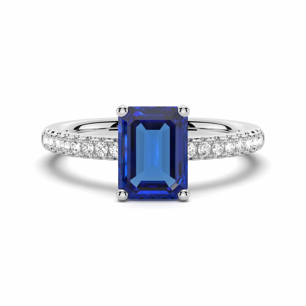 Opulent Detail 2 CT. Petite Trellis Lab Grown Sapphire Gemstone Ring