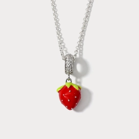 Silver Strawberry Pendant Necklace Fashion Treasures