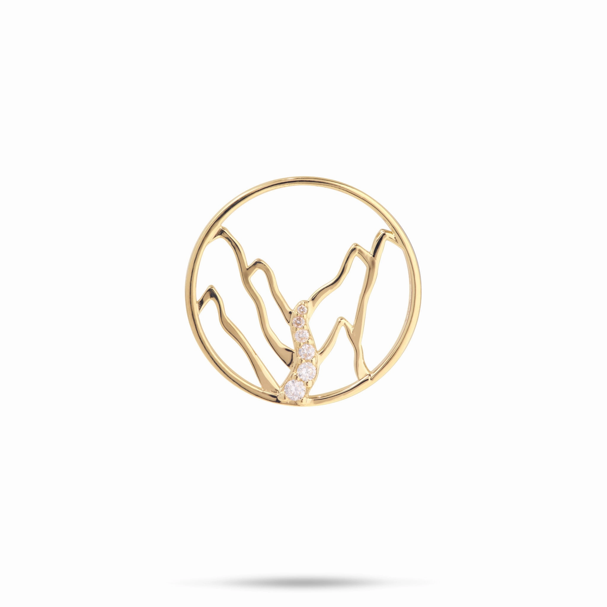 Anniversary Surprise Casual Accent Ko?olau Waterfall Pendant in Gold with Diamonds - 20mm