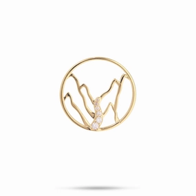 Anniversary Surprise Casual Accent Ko?olau Waterfall Pendant in Gold with Diamonds - 20mm