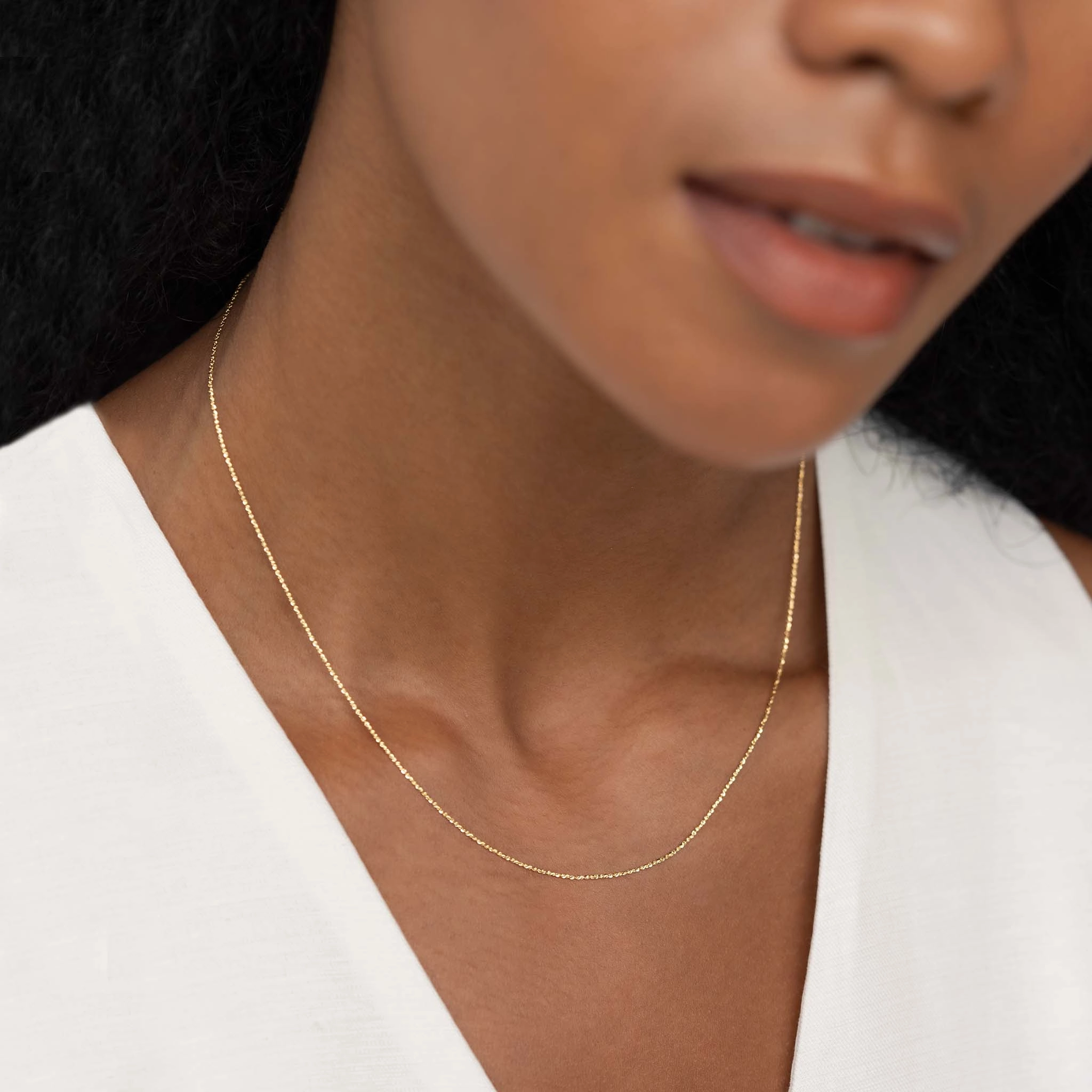 Precious Craft Night Spark Tinsel Chain Necklace 14k Gold - Embla