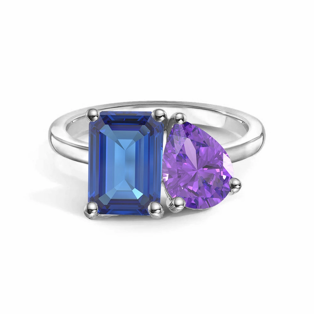 Toi et Moi Personalized Sapphire Birthstone Anniversary Ring All Day Spark Classic Jewelry Design