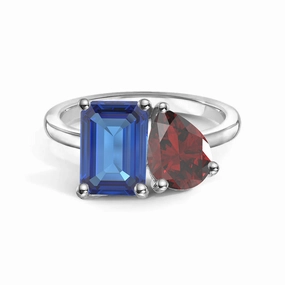 Toi et Moi Personalized Sapphire Birthstone Anniversary Ring Modern Classic Fashionable pieces