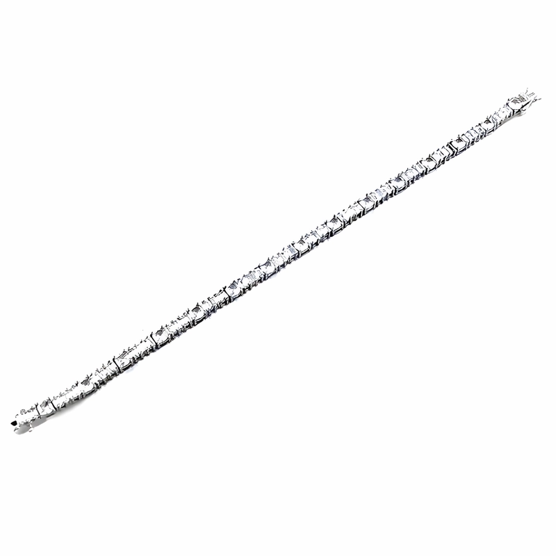 Certified High-Quality Cubic Zirconia 925 Sterling Silver Bracelet - Impressive CZ Jewelry Participatory Art