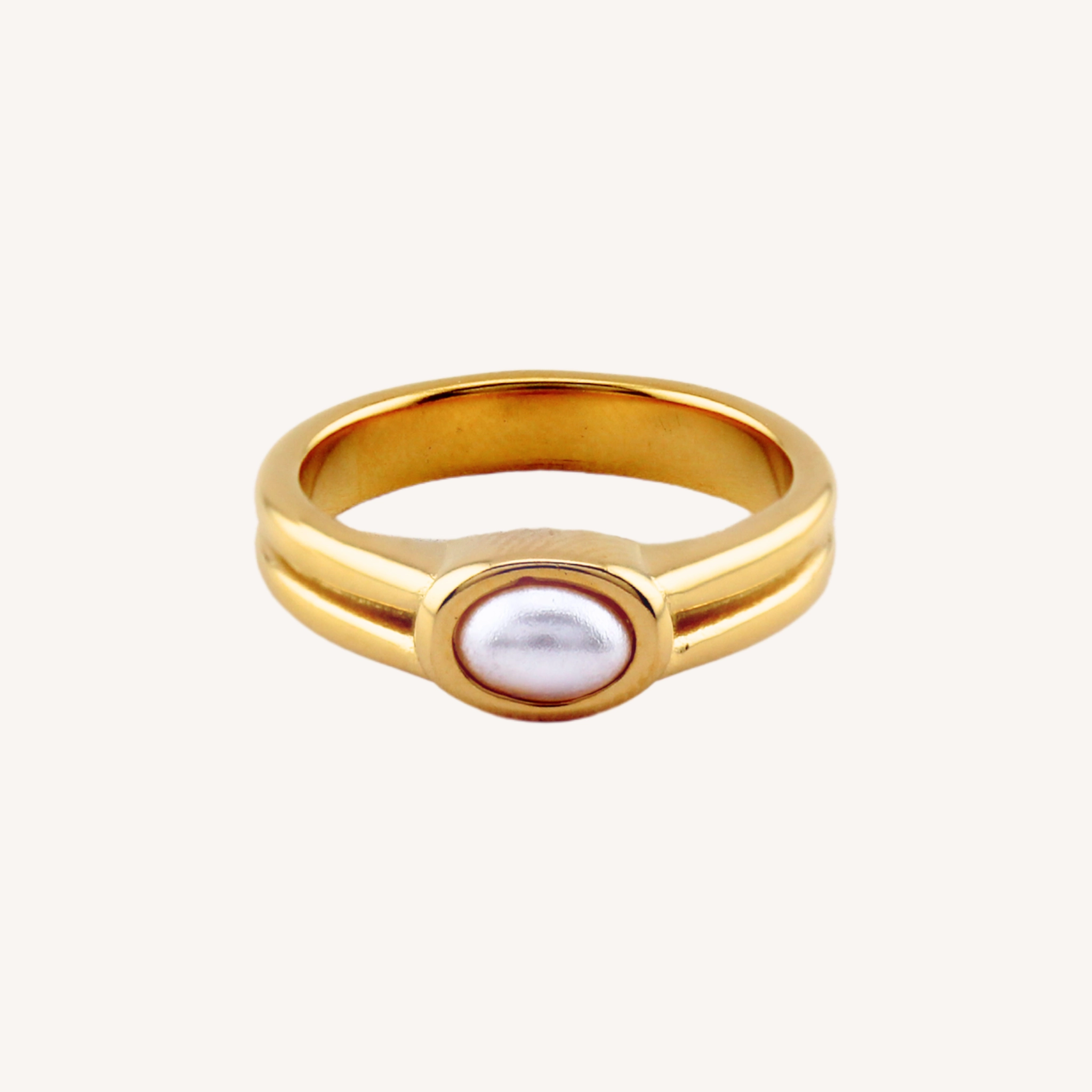 light texture Polished Style MARINA PEARL RING