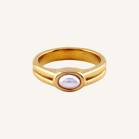 light texture Polished Style MARINA PEARL RING