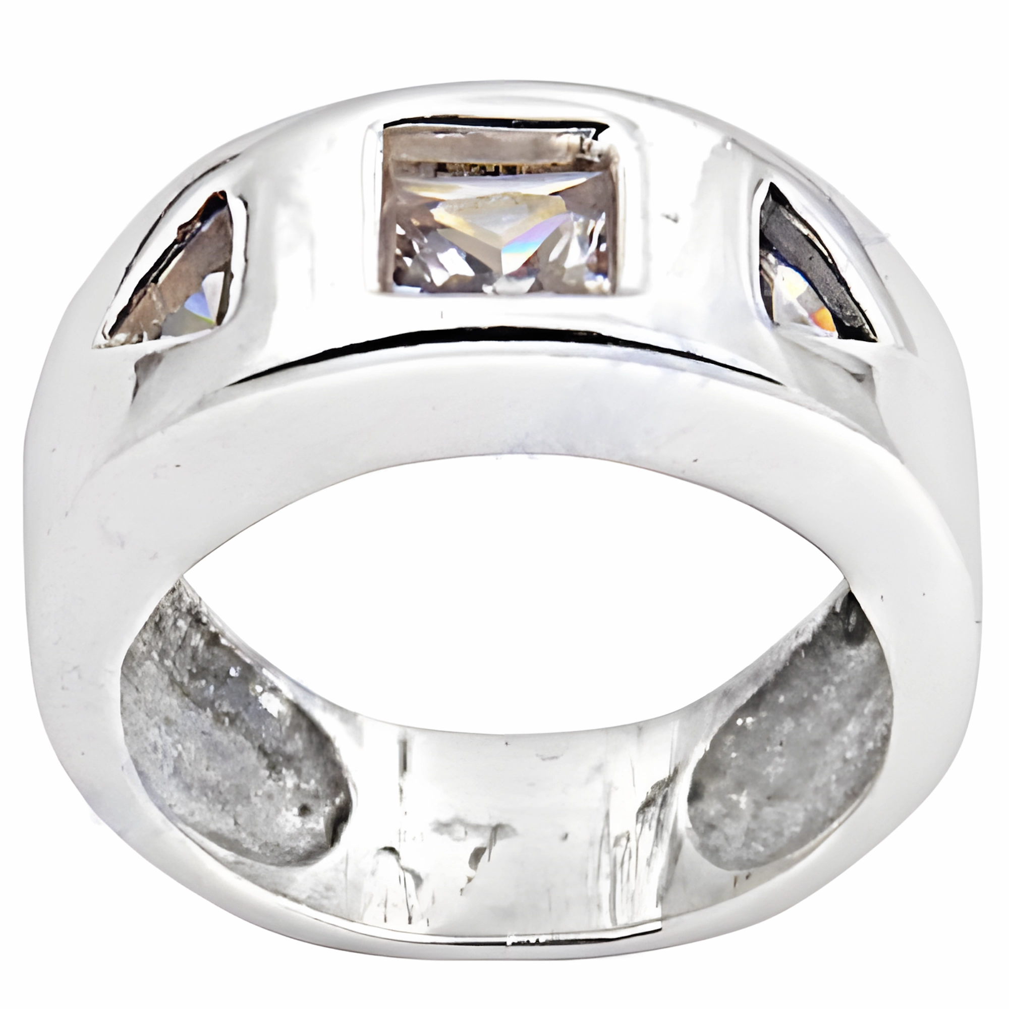 Superior Cubic Zirconia Silver Rings | Latest Fashion Accessories Ornate Emblem Luxury Sign