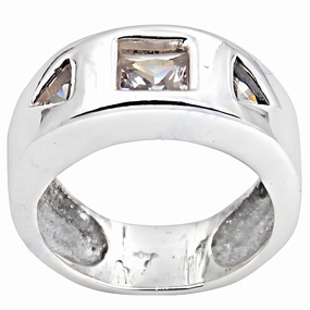 Superior Cubic Zirconia Silver Rings | Latest Fashion Accessories Ornate Emblem Luxury Sign