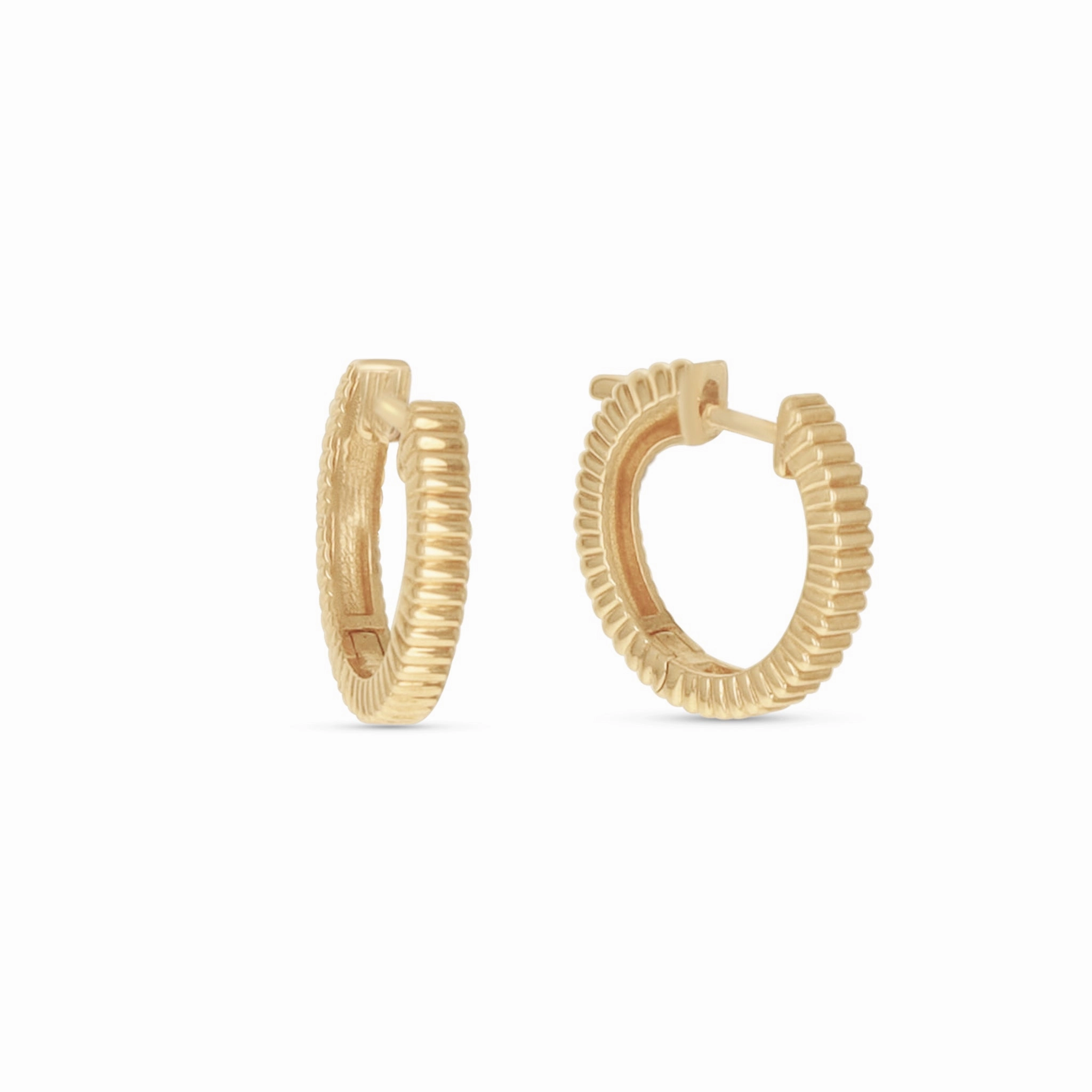 Youthful Glow Lined Gold Hoop Earrings