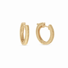 Youthful Glow Lined Gold Hoop Earrings
