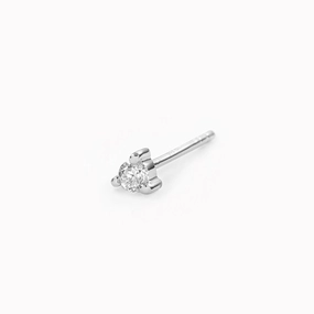 Attractive Jewelry Grand Jewelry 14k White Gold Diamond Stud Earring 2mm - Aria (Single)