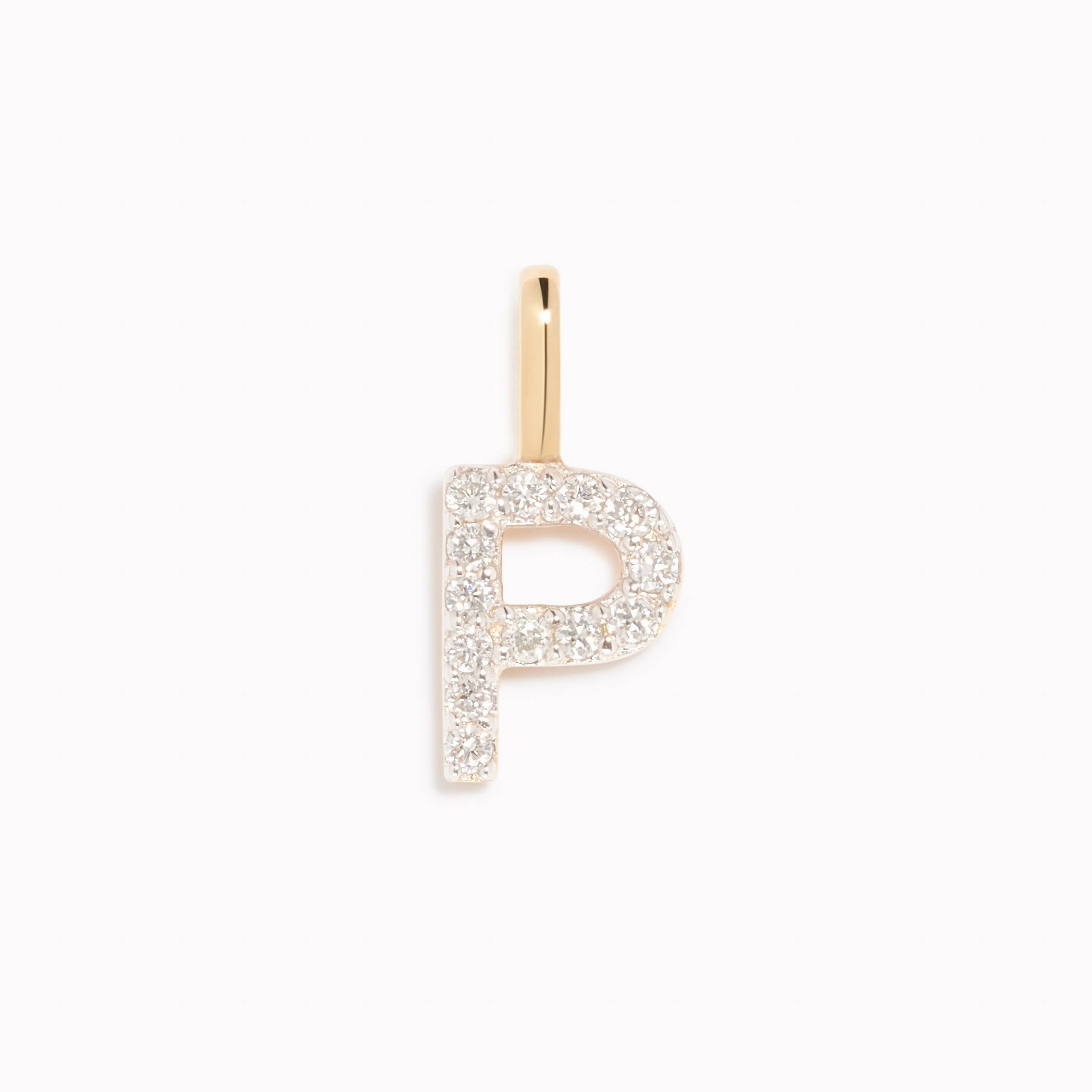 Diamond Initial Pendant 14k Gold - P Pretty Style