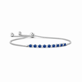 1.37 CT. Blue Sapphire and White Sapphire Bolo Tennis Bracelet Versatile Look Timeless Line