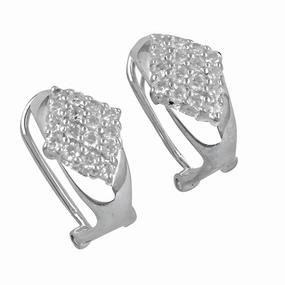 Everyday Embellishment Ornate Adornment Stunning Cubic Zirconia Gemstone Silver Earrings - Elegant Jewelry for Every Occasion