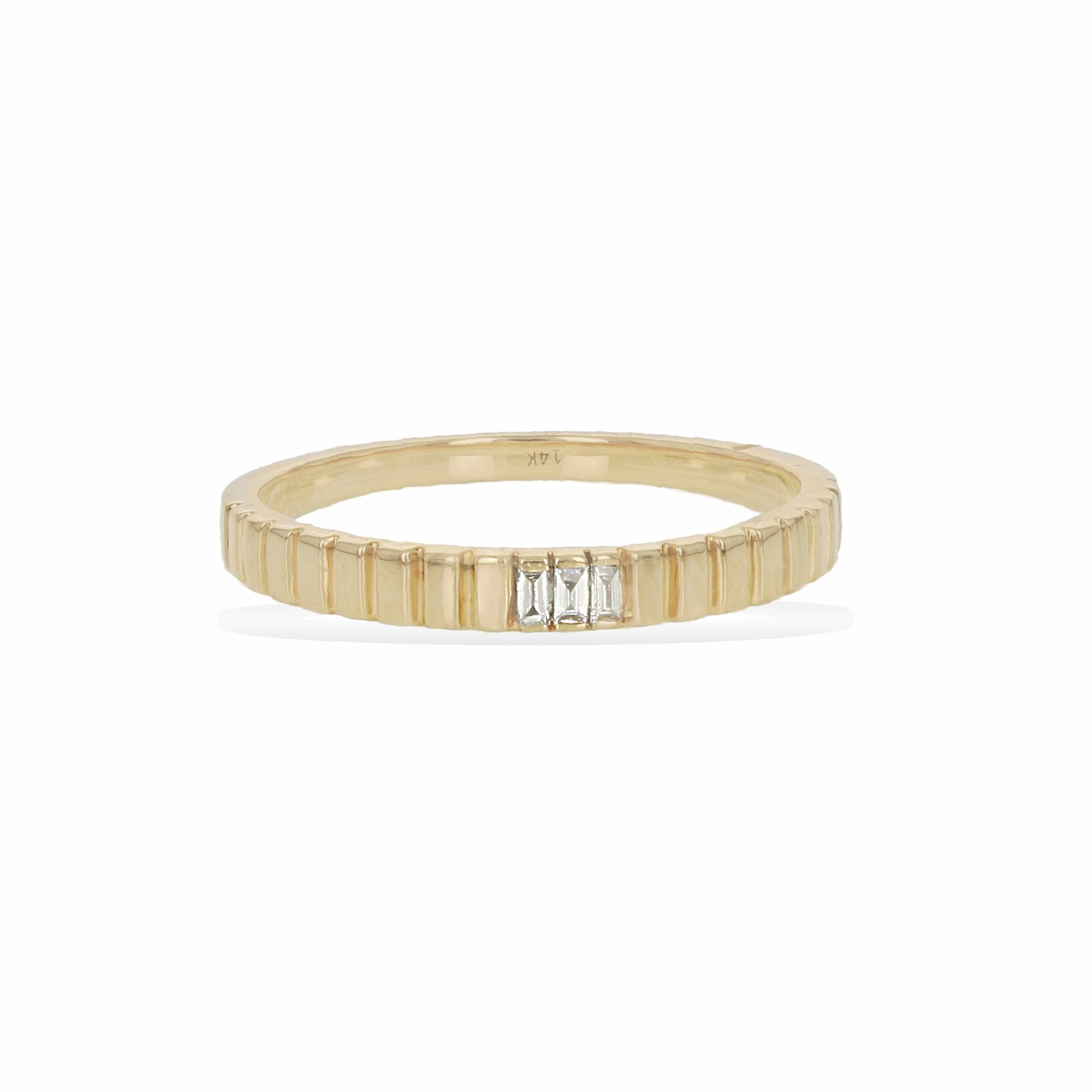 Triple Baguette Diamond Ring Exclusive Edge Casual Classic