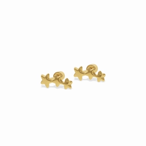 Triple Star 14kt Stud Earrings Pure Brilliance Classic Finish