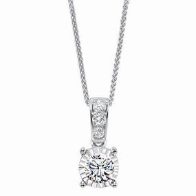 Tru-Reflections Round Illusion Diamond Pendant 1/2 Cttw Fashion Style Wedding Outfit