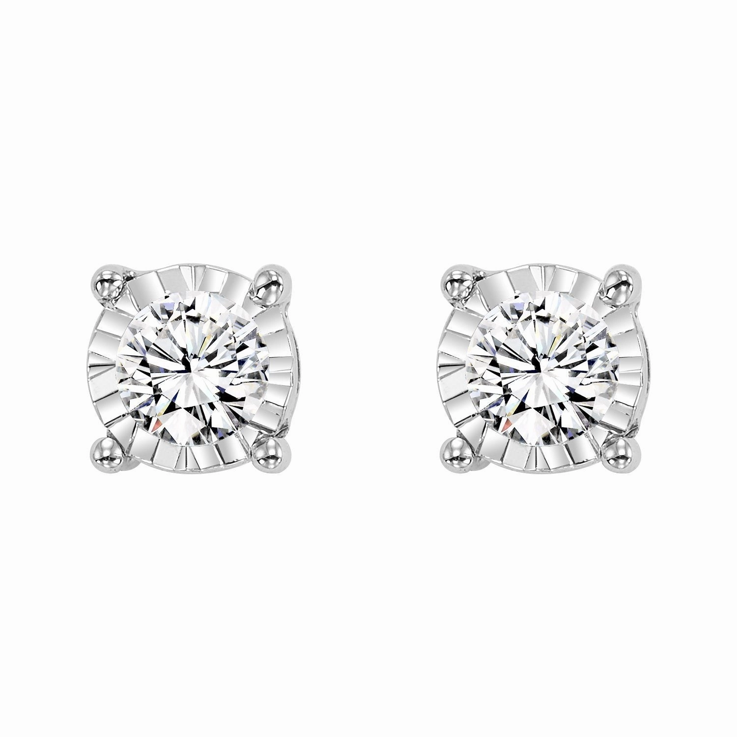Starry Look True Reflections Illusion Diamond Stud Earrings 1/10Cttw
