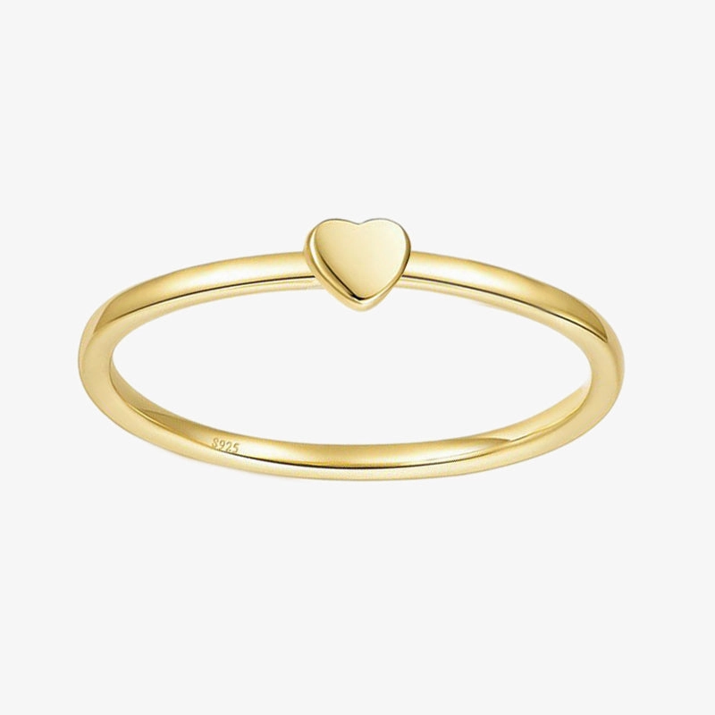 Stackable Gold Plated Heart Ring Sleek Piece Charming appeal