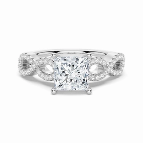 Weekend Chic 1.5 CT. Twisted Band Princess Cut Moissanite Engagement Ring