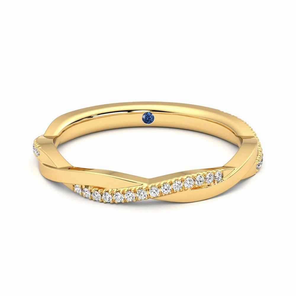All Day Sophisticated Pieces Twisted Band Pav?? Moissanite Wedding Band with Anniversary Stone Accent