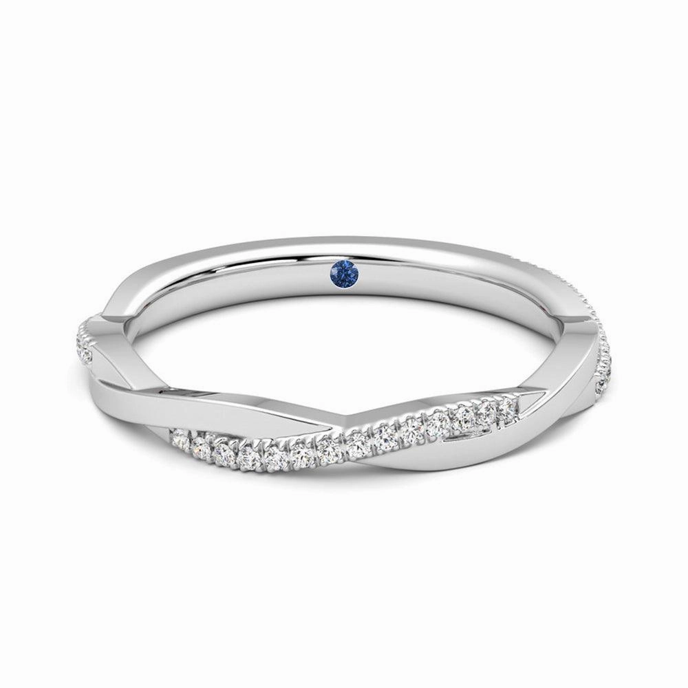Distinctive Craft Modern Accessories Twisted Band Pav?? Moissanite Wedding Band with Anniversary Stone Accent