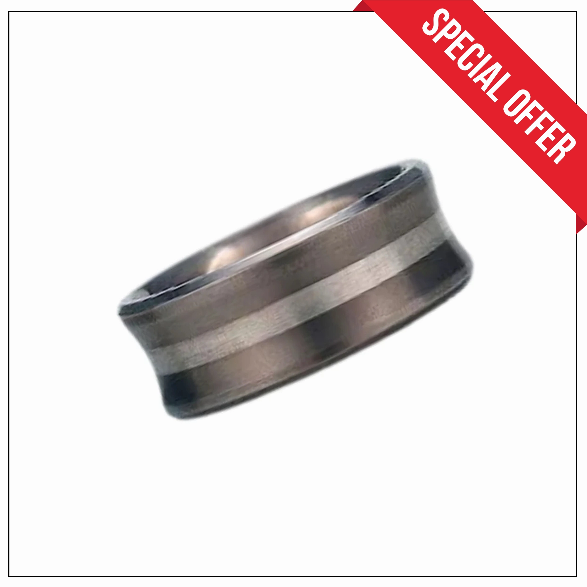 Neutral Look Event Accessory Titanium & Silver Wedding Band