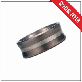 Neutral Look Event Accessory Titanium & Silver Wedding Band