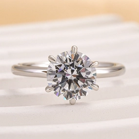 Urban Mood Perfect Finish Louily Classic Round Cut Solitaire Engagement Ring In Sterling Silver