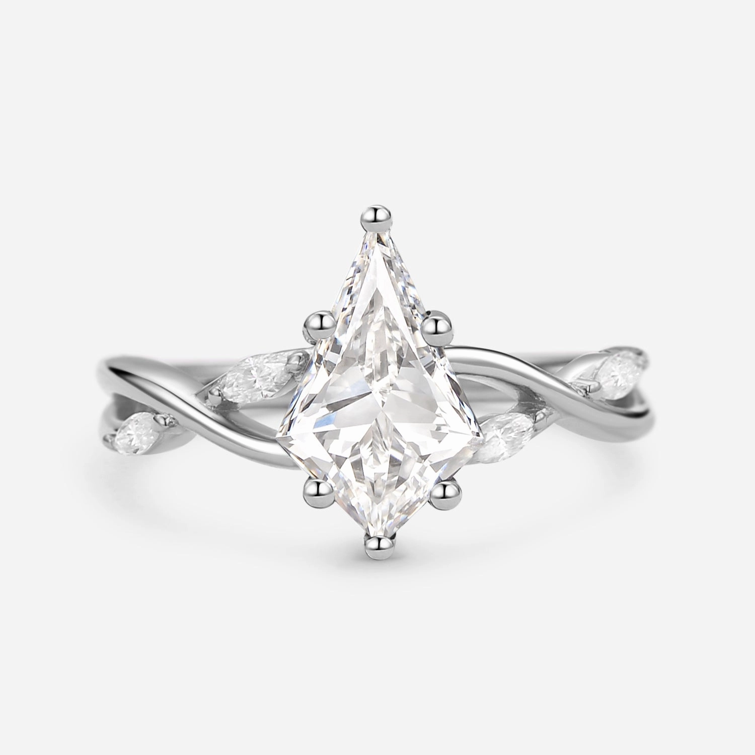 Infinity Kite Cut Lab Grown Diamond Engagement Ring - Vera Daily Accent