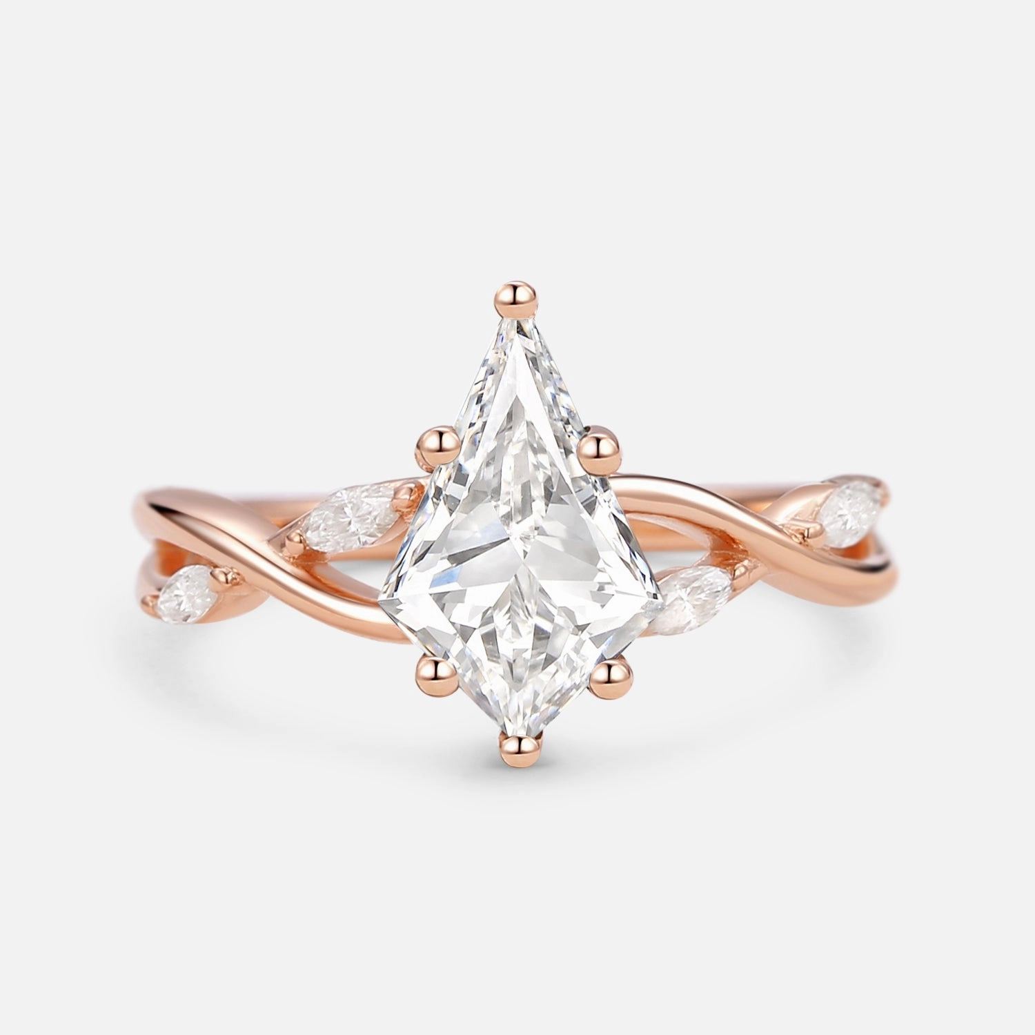 Infinity Kite Cut Lab Grown Diamond Engagement Ring - Vera Custom Craftwork All Time