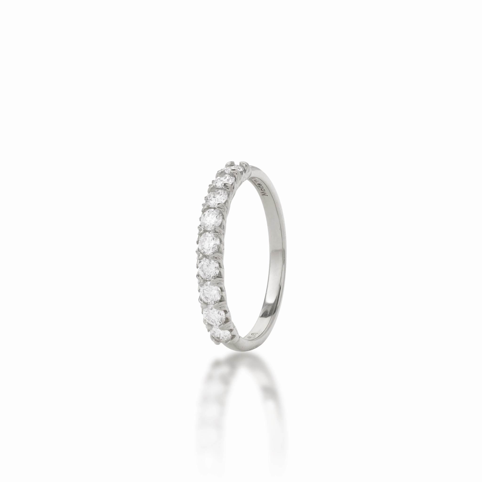 Hidden Hawai?i Maile Anniversary Ring in White Gold with  Lab Grown Diamonds - 3mm Artistic Style