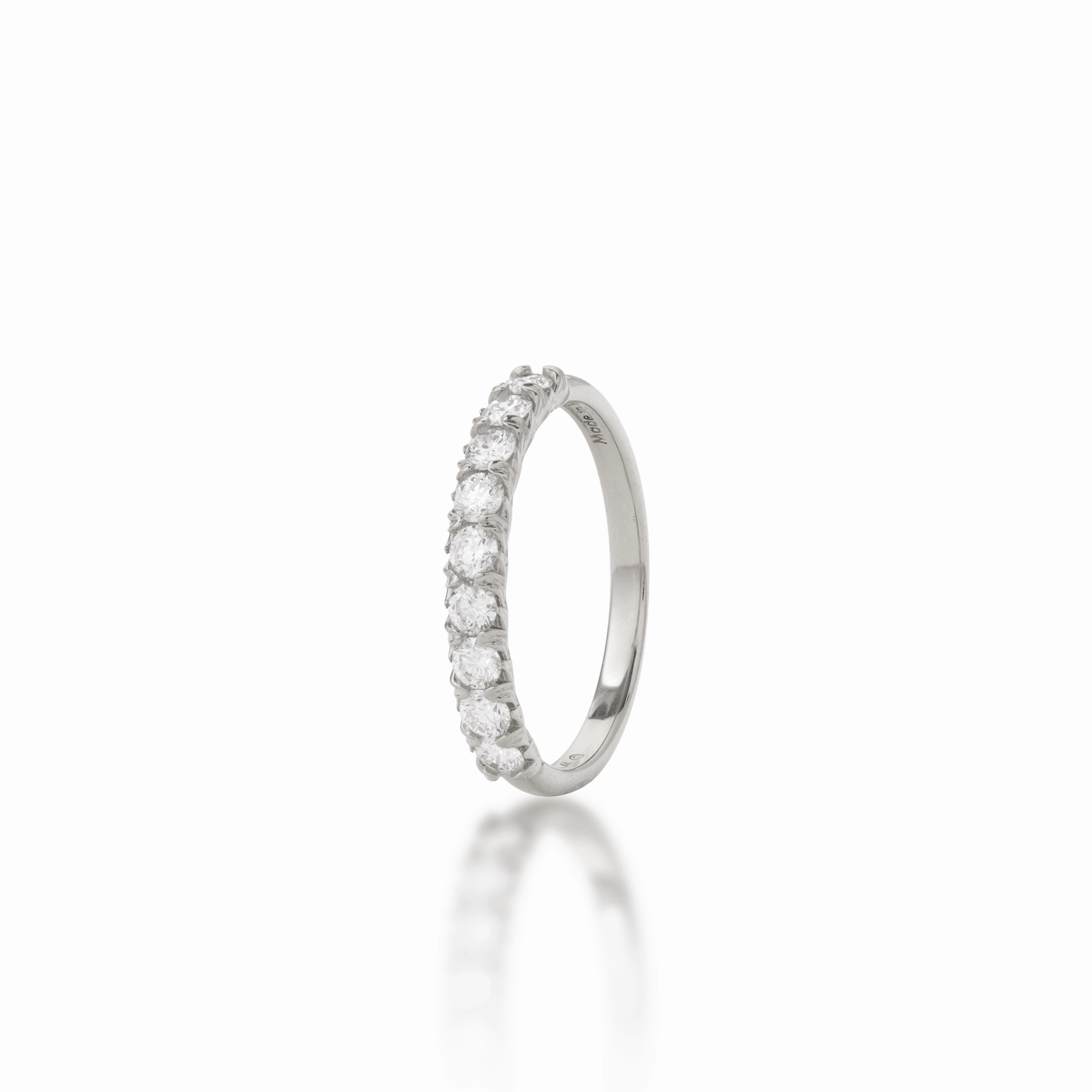 Hidden Hawai?i Maile Anniversary Ring in White Gold with  Lab Grown Diamonds - 3mm Gift Season Graceful Contour