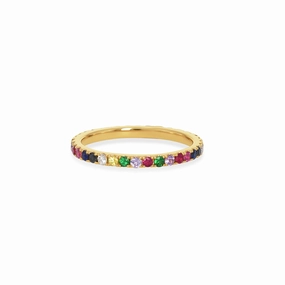 Rainbow Gemstone Ring Contemporary Shine