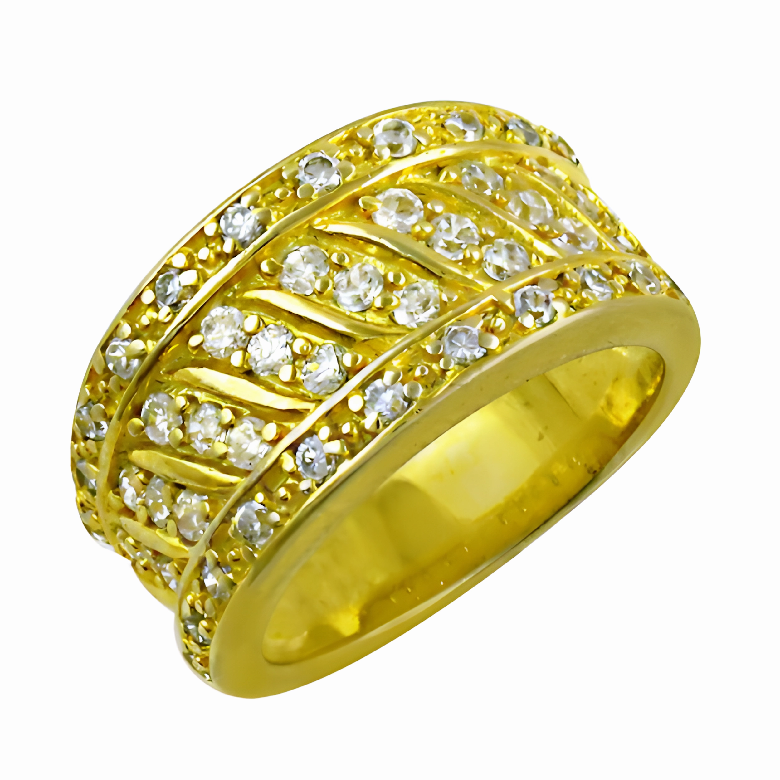 premium design Elegant Gold-Plated Silver Ring with Cubic Zirconia for Party Wear